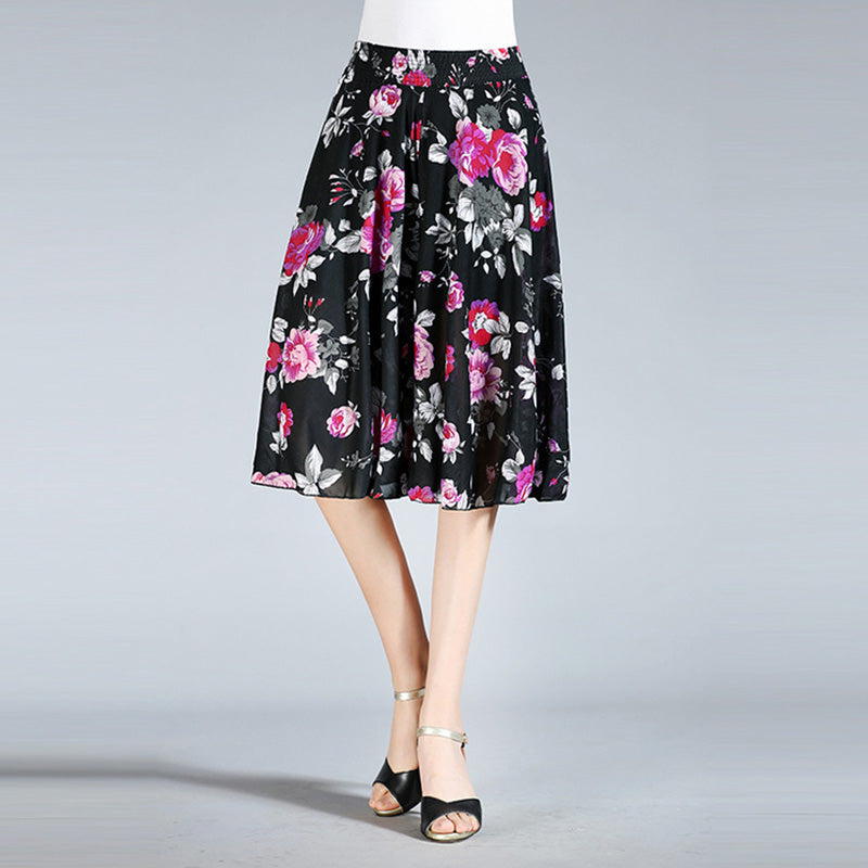 Radiantgrp - Women's Vintage Style Wide Leg Culottes