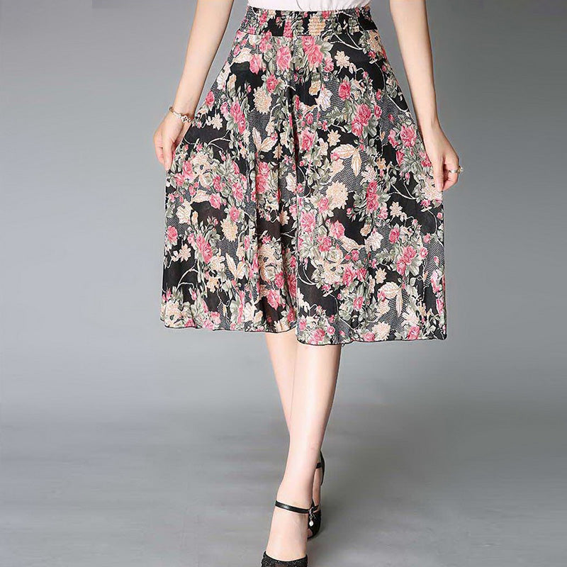 Radiantgrp - Women's Vintage Style Wide Leg Culottes
