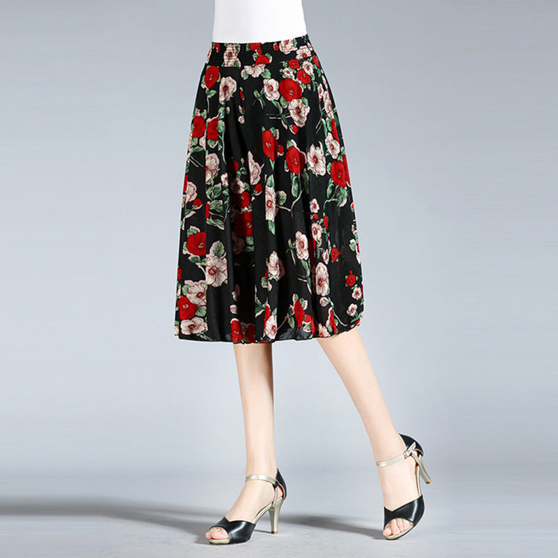 Radiantgrp - Women's Vintage Style Wide Leg Culottes
