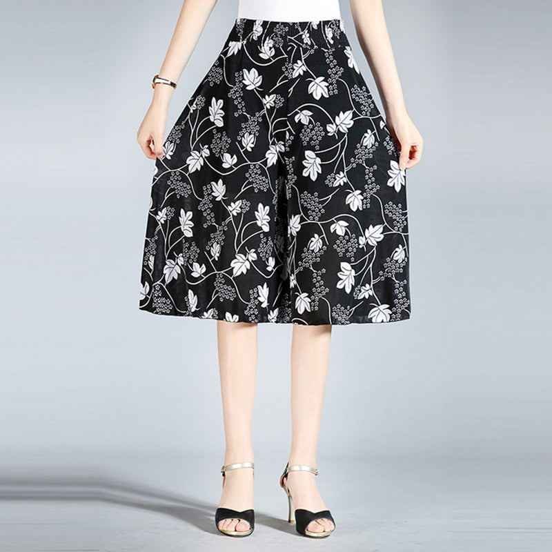 Radiantgrp - Women's Vintage Style Wide Leg Culottes
