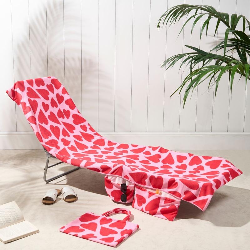 šSummer Hot SalešSun Lounger Towel in Bag with Pockets Storage