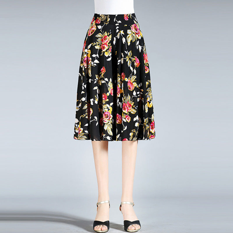 Radiantgrp - Women's Vintage Style Wide Leg Culottes