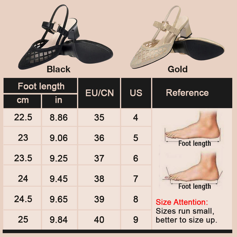 🎁This Week's Special Price $28.99💥Pointy Toe Ankle Strap Rhinestone Sandals