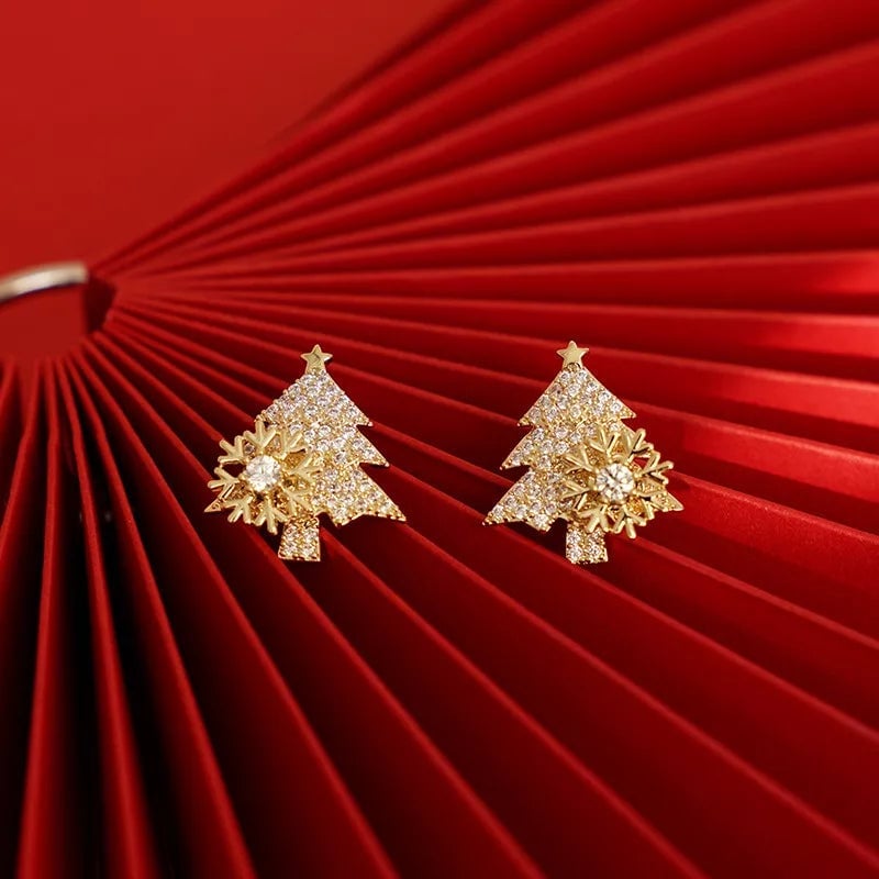 Radiantgrp - Shiny Christmas Tree Earrings