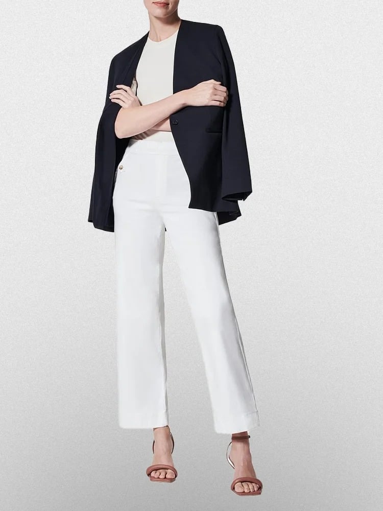 🔥Last Day 48% OFF🔥Tummy Control Twill Cropped Wide Leg Pant
