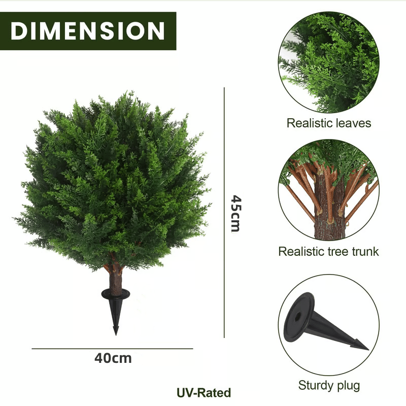 Resistant Artificial Cedar Topiary Ball Tree