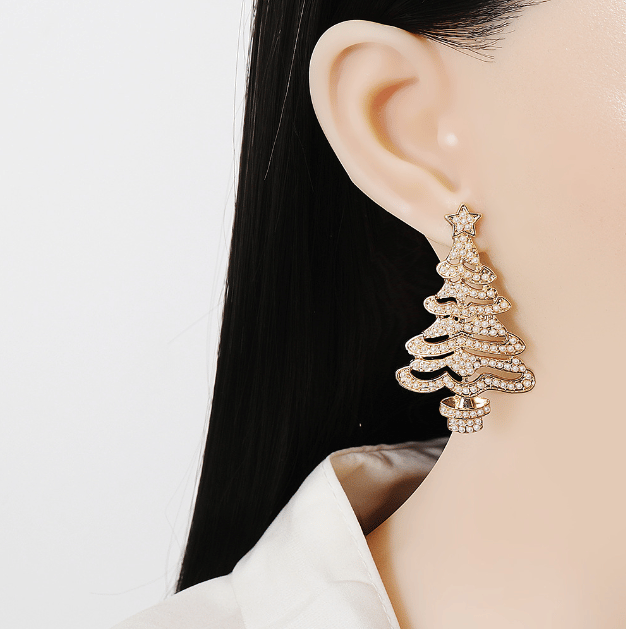 Radiantgrp - Shiny Christmas Tree Earrings