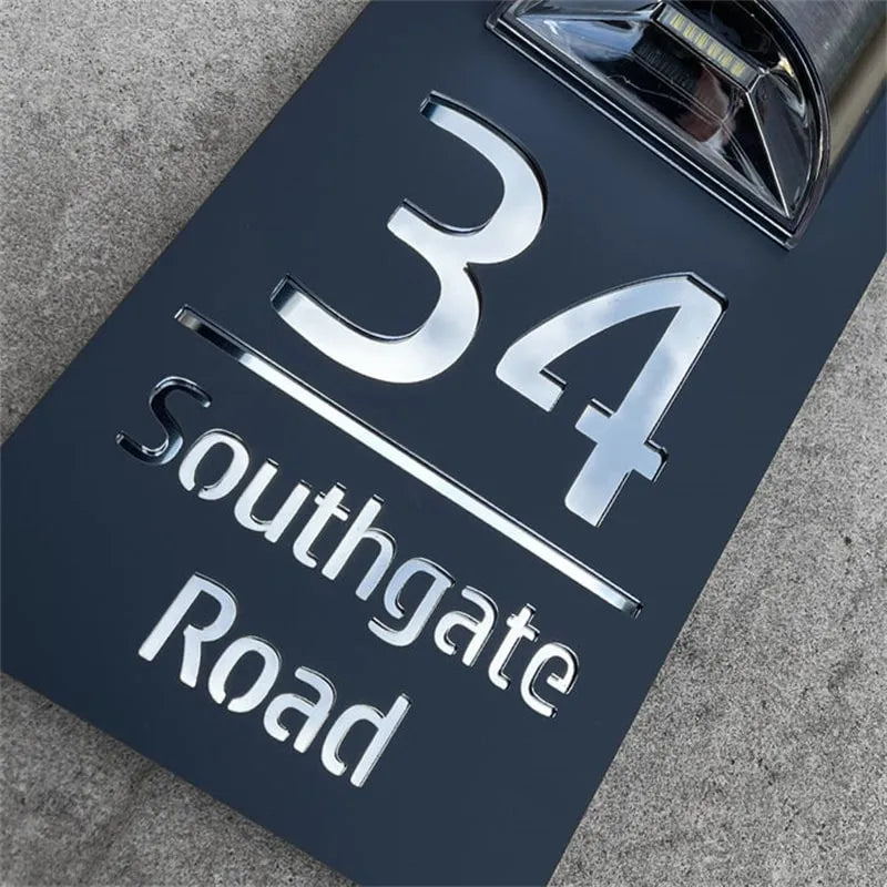 Radiantgrp - Personalized Solar Modern Door Plaque