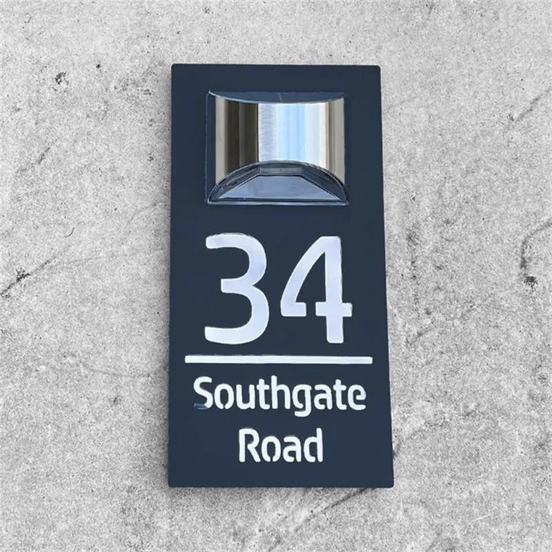 Radiantgrp - Personalized Solar Modern Door Plaque