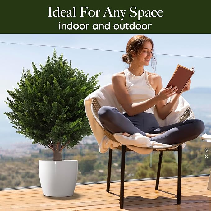 Resistant Artificial Cedar Topiary Ball Tree