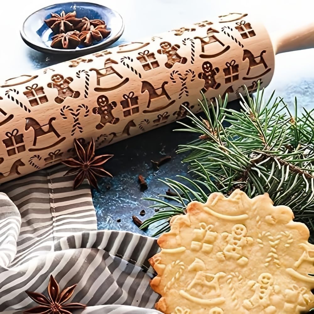 Gingerbread man rolling pin