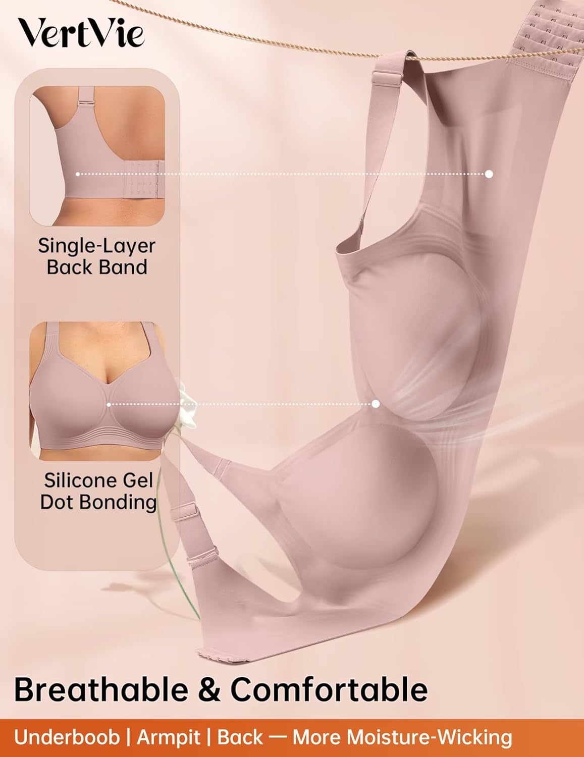 Vertvie Plus Size Jelly Bra