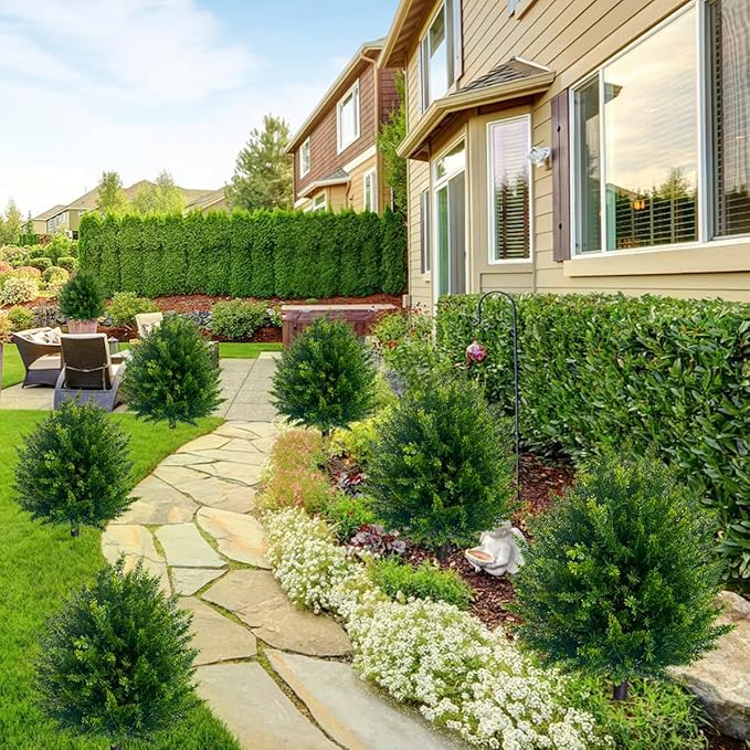 Resistant Artificial Cedar Topiary Ball Tree