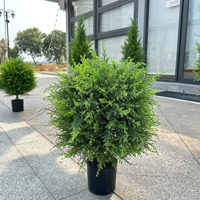 Resistant Artificial Cedar Topiary Ball Tree
