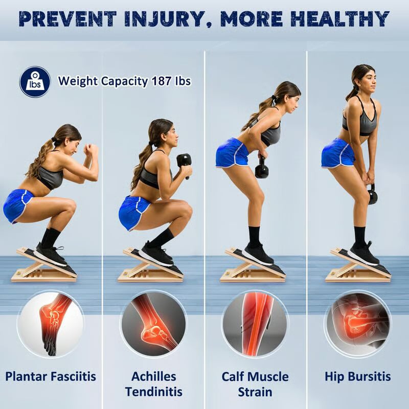 🔥Portable Wooden Slant Board for Calf Stretching