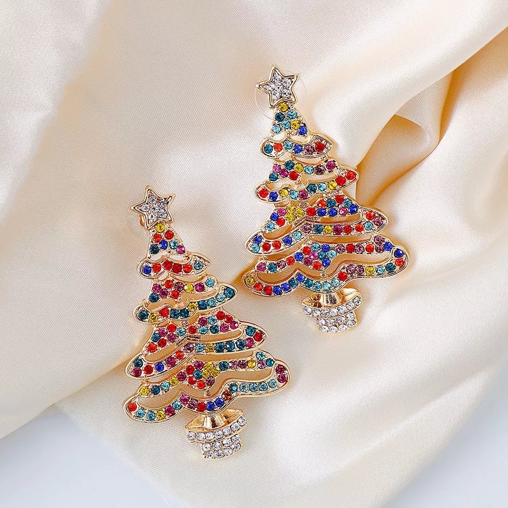 Radiantgrp - Shiny Christmas Tree Earrings