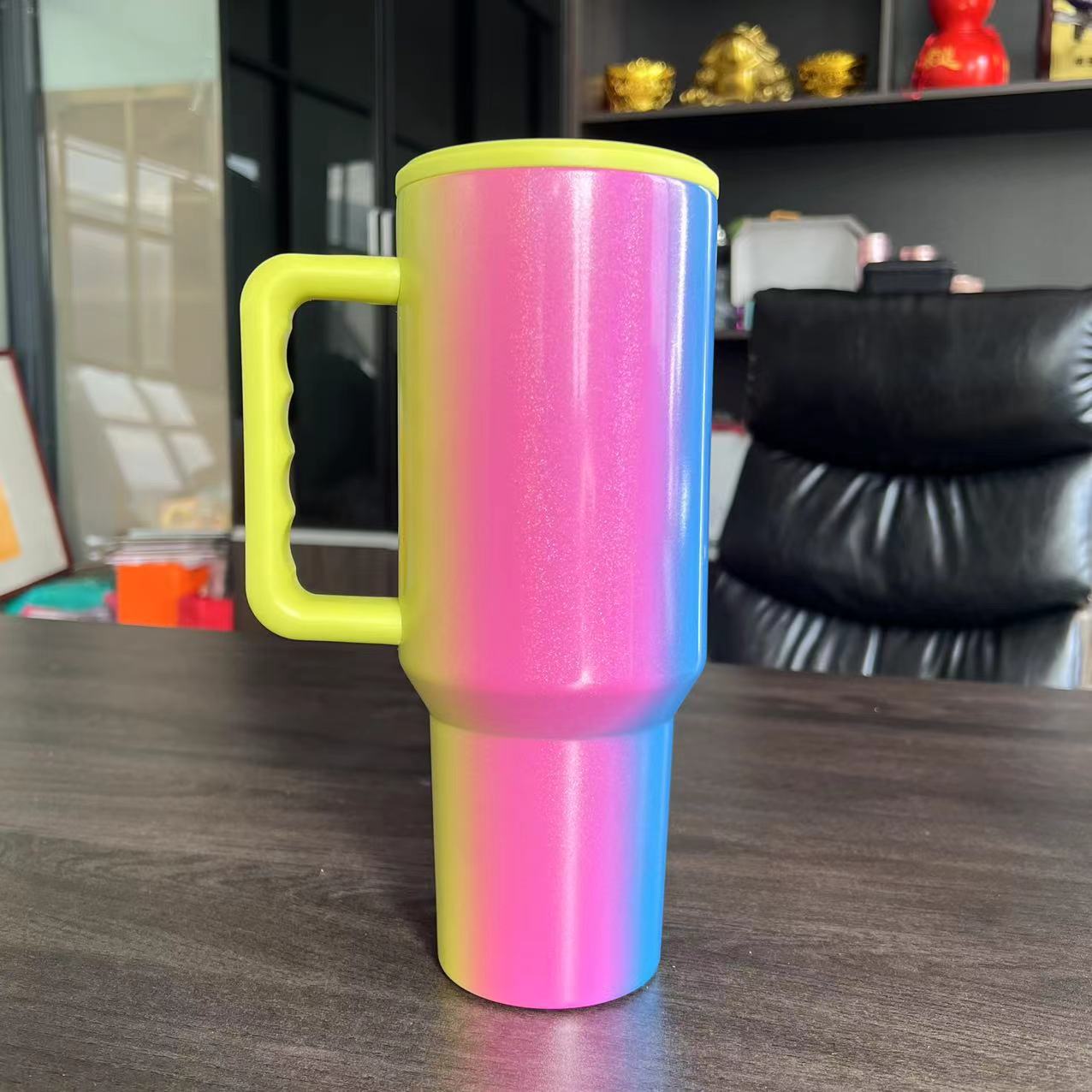 40oz Stainless Steel Third Generation Large Capacity Car Ice Cup with 304 Insulated Straw