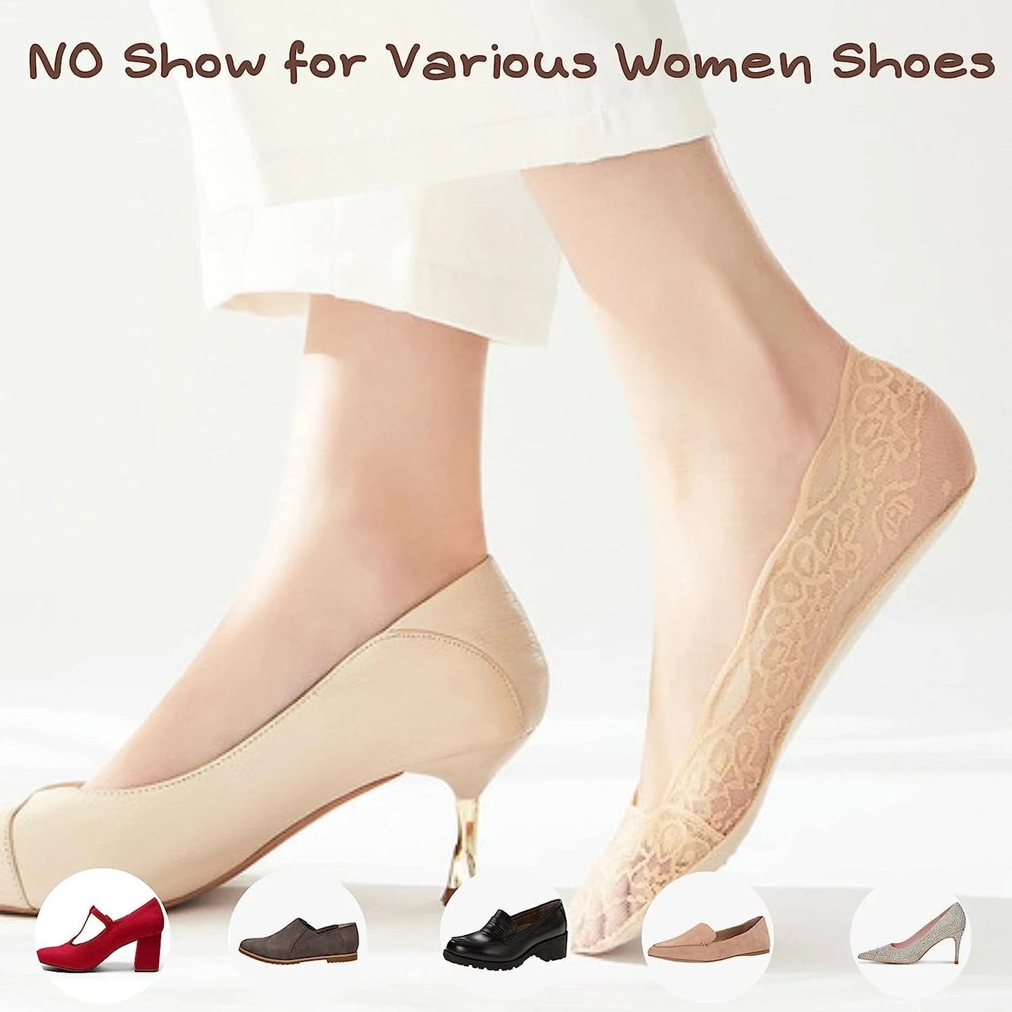 🧦🔥Last day limited time offer 53% off🔥🔥 Lace No Show Liner Socks for Women