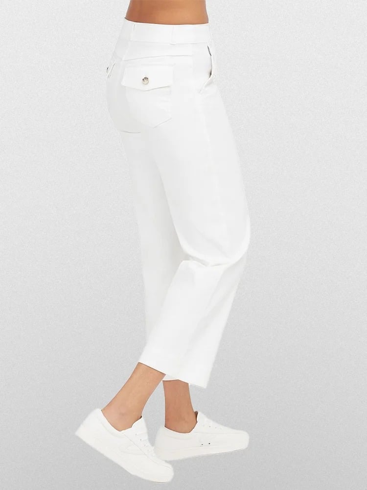 🔥Last Day 48% OFF🔥Tummy Control Twill Cropped Wide Leg Pant