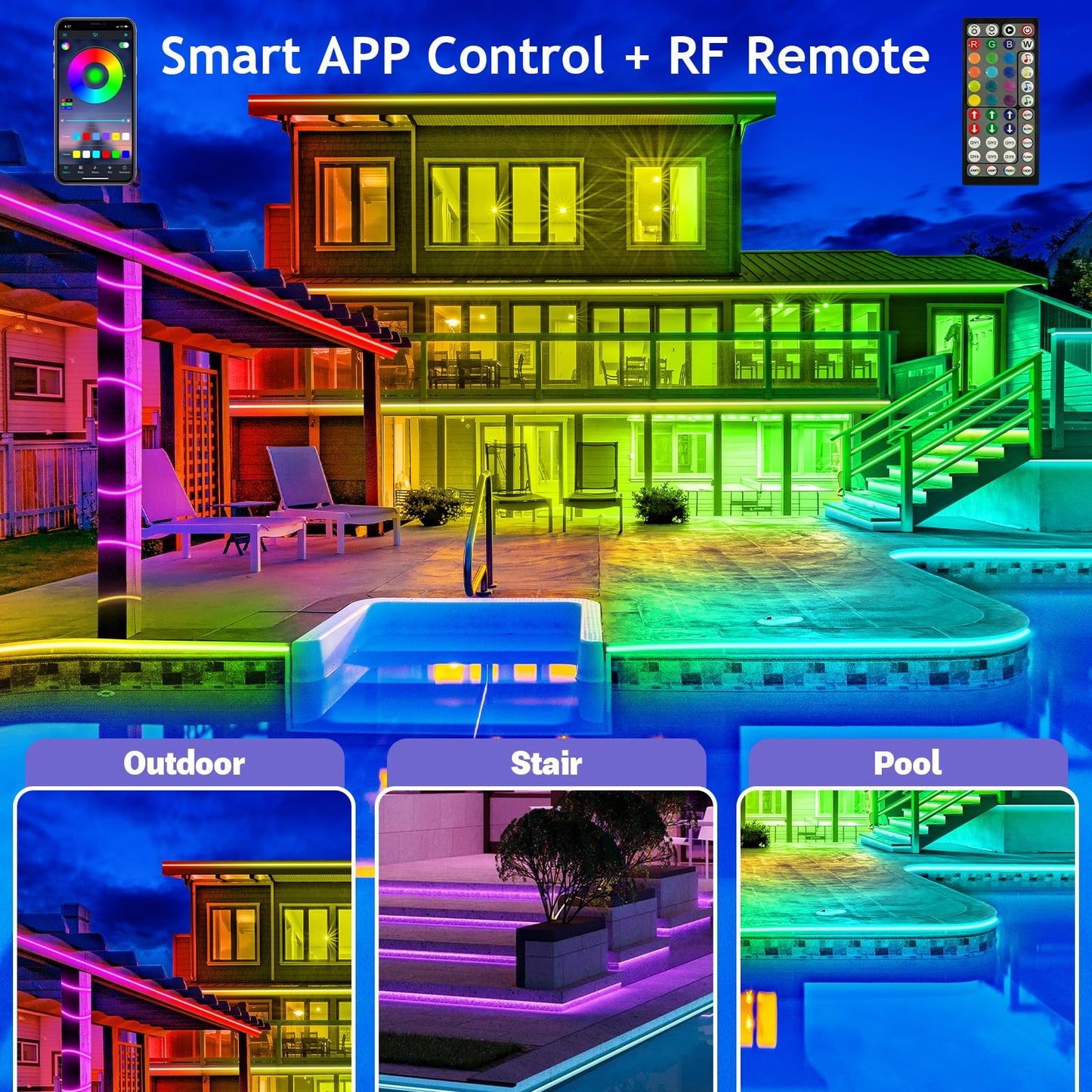 🎅 Early Christmas 49%OFF - Smart Rainbow LED Permanent Outdoor Light🎁