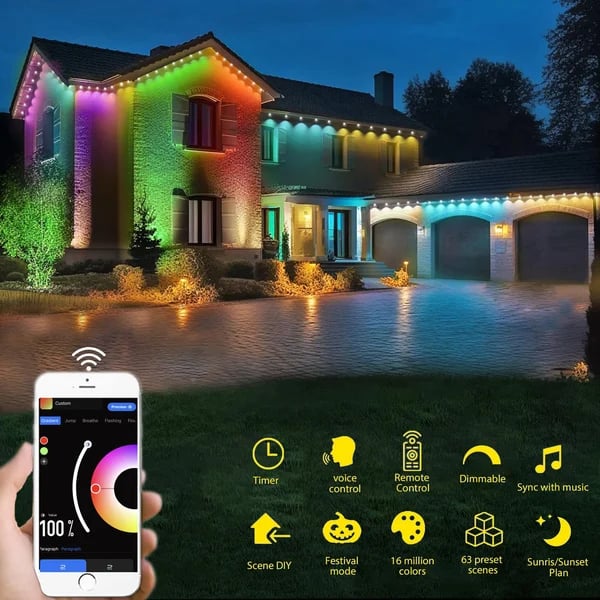 🎅 Early Christmas 49%OFF - Smart Rainbow LED Permanent Outdoor Light🎁