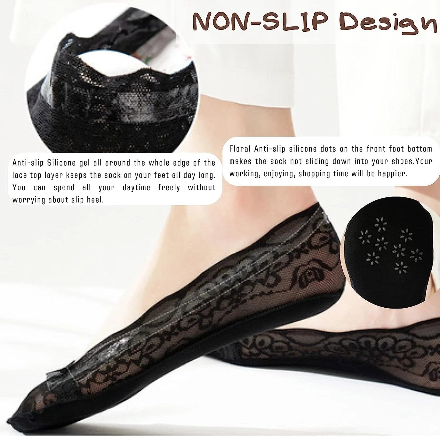 🧦🔥Last day limited time offer 53% off🔥🔥 Lace No Show Liner Socks for Women