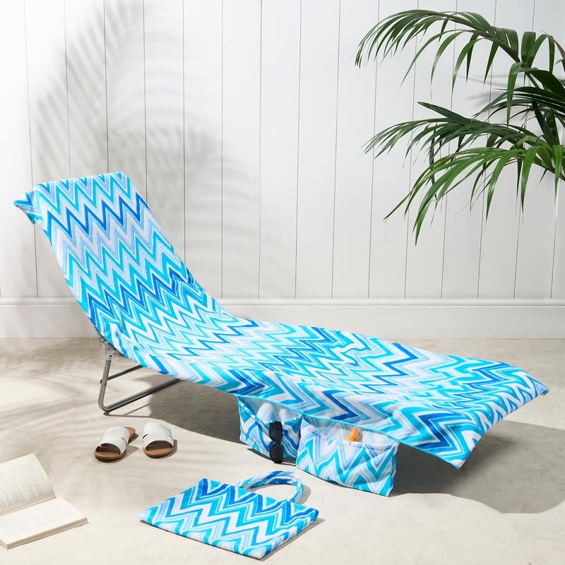 šSummer Hot SalešSun Lounger Towel in Bag with Pockets Storage