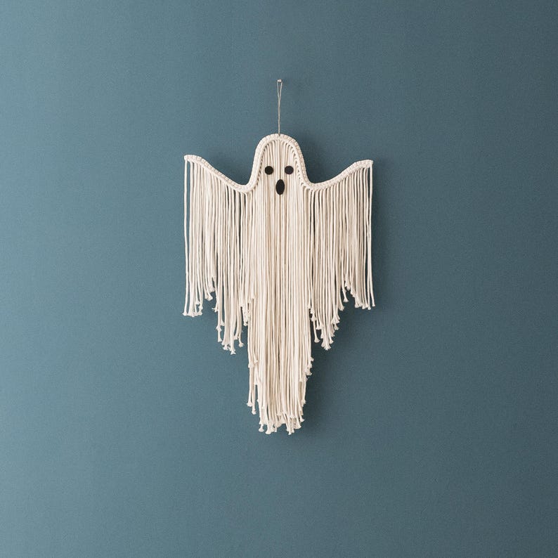 Radiantgrp - halloween hand-woven white ghost wall hanging kit