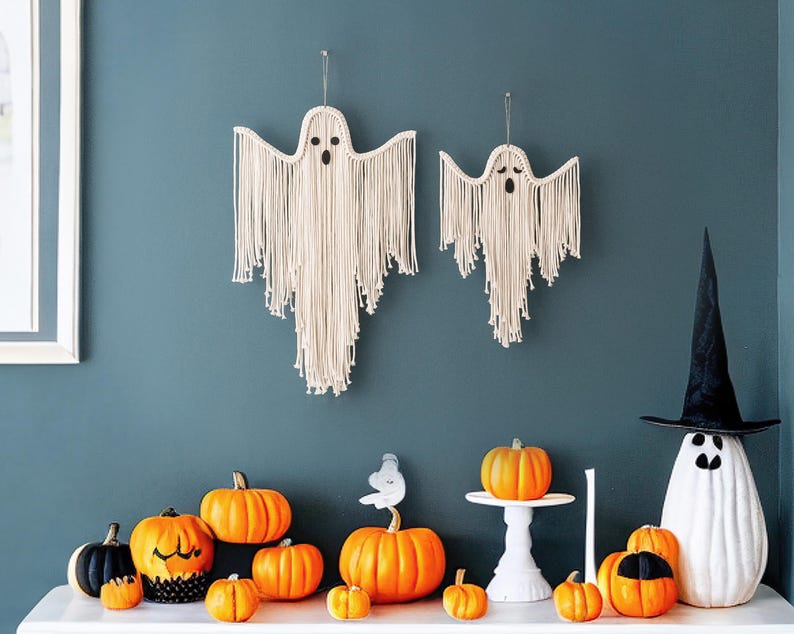 Radiantgrp - halloween hand-woven white ghost wall hanging kit