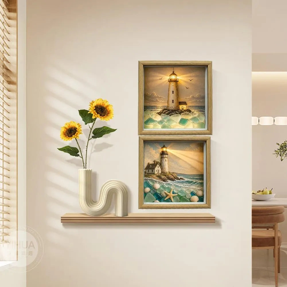 🌊✨Limited-Time Hot Seller🗼Sea Glass Shadow Box Night Light
