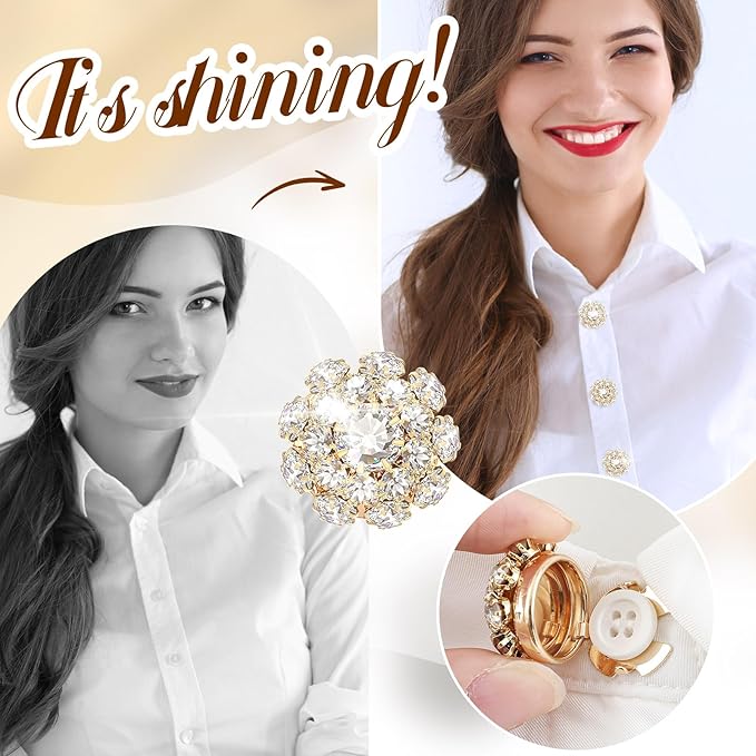 🌸Crystal Diamond Button Sets for Women's Blouse❄️