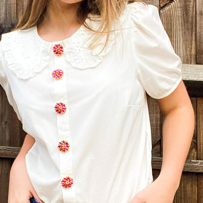 🌸Crystal Diamond Button Sets for Women's Blouse❄️