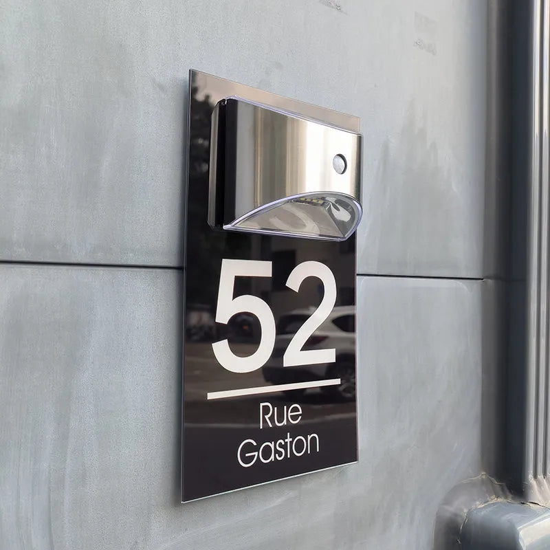 Radiantgrp - Personalized Solar Modern Door Plaque