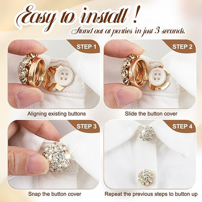 🌸Crystal Diamond Button Sets for Women's Blouse❄️