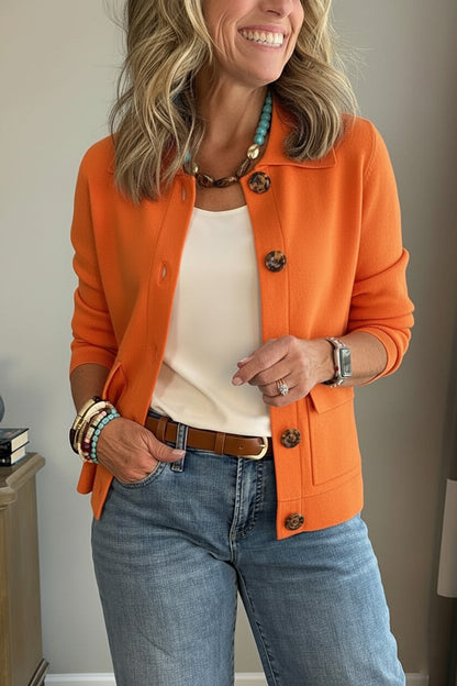 CLEARANCE SALE🔥 Casual Lapel Pocket Solid Color Jacket