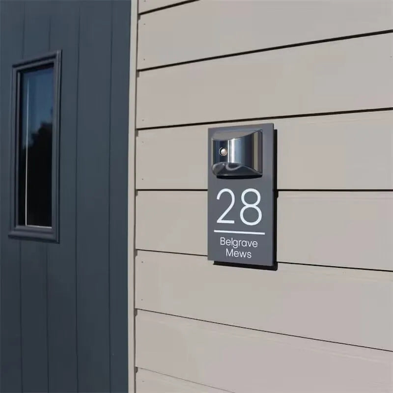 Radiantgrp - Personalized Solar Modern Door Plaque