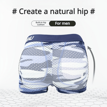 Men's Camouflage Removable Hip Pad Boxer Briefs
