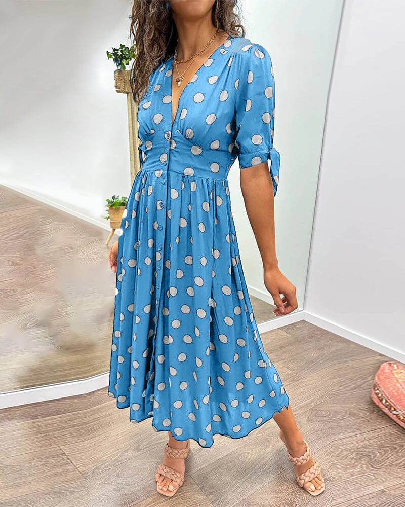 🔥🌷New Products Promotion 48% OFF - 💃Deep V-neck polka-dot dress
