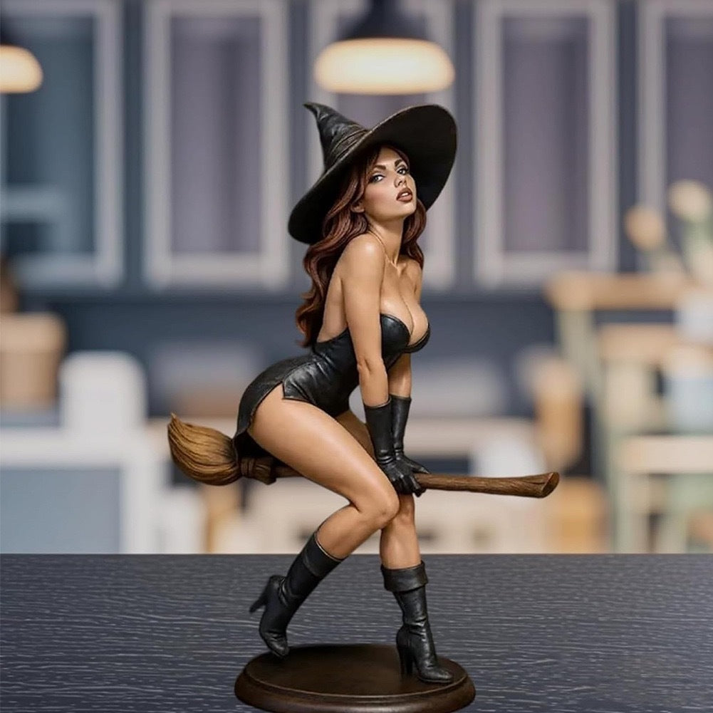 🧹 "Spellbound Beauty" – Sexy Witch Bookshelf Figurine