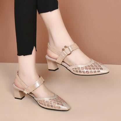 🎁This Week's Special Price $28.99💥Pointy Toe Ankle Strap Rhinestone Sandals