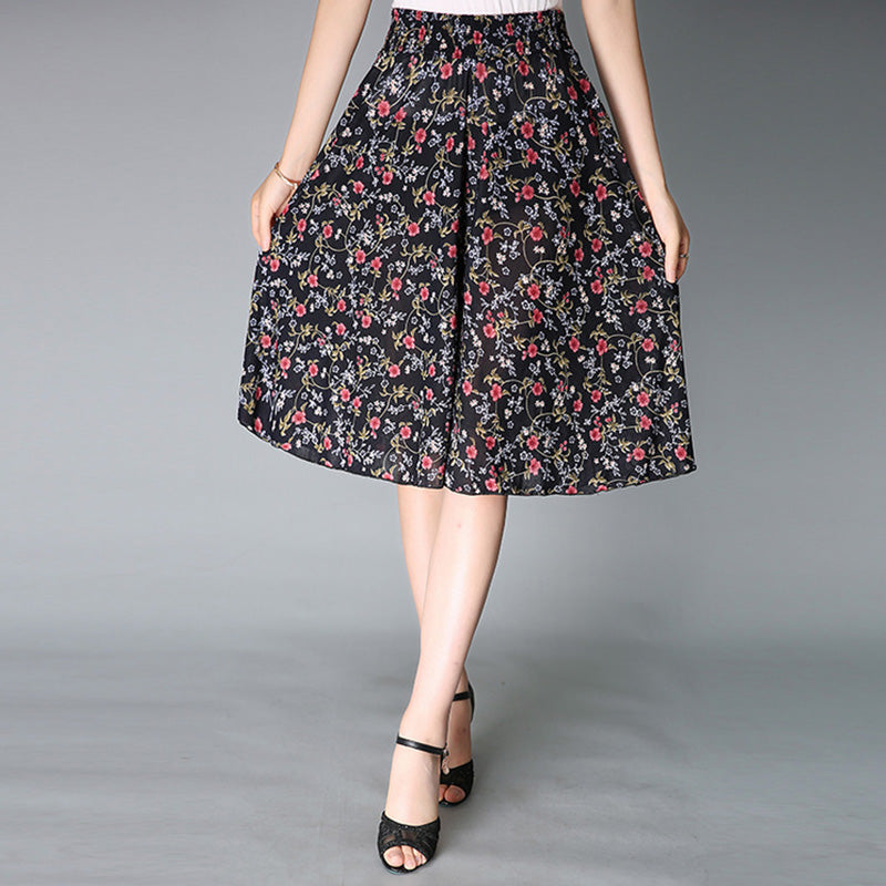 Radiantgrp - Women's Vintage Style Wide Leg Culottes