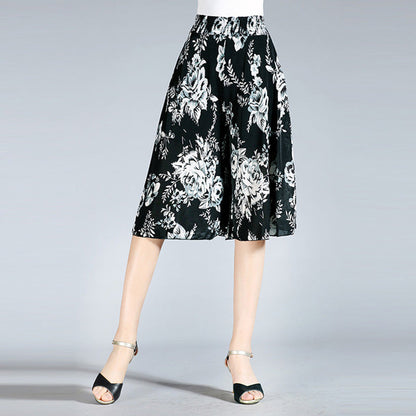 Radiantgrp - Women's Vintage Style Wide Leg Culottes