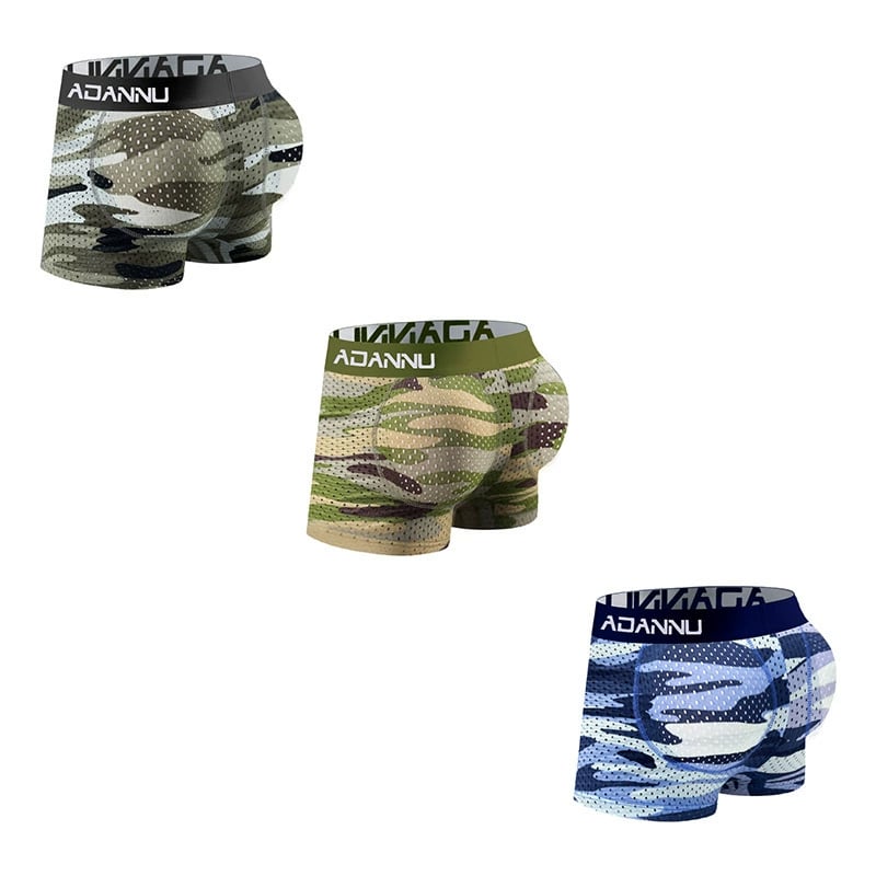 Men's Camouflage Removable Hip Pad Boxer Briefs