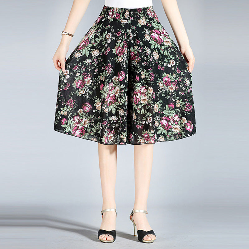 Radiantgrp - Women's Vintage Style Wide Leg Culottes