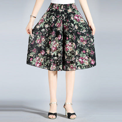 Radiantgrp - Women's Vintage Style Wide Leg Culottes