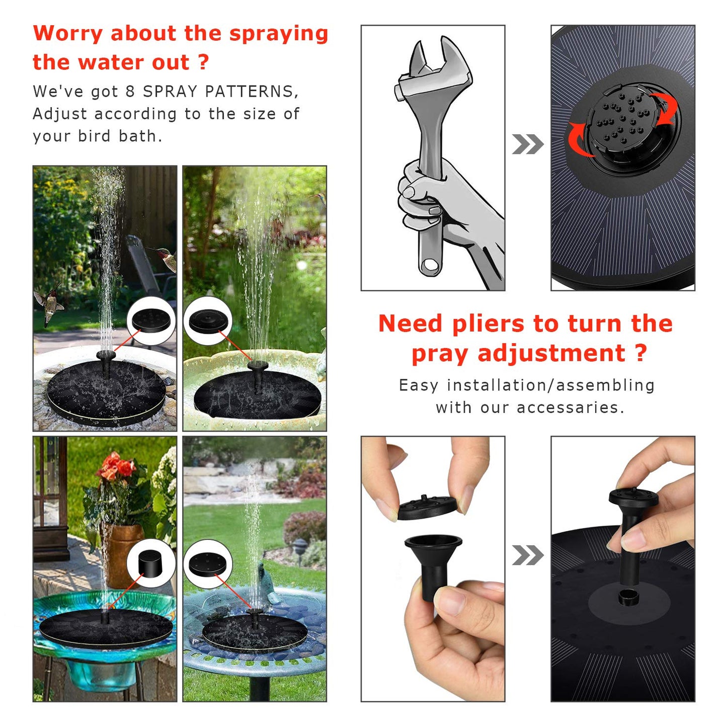 🎁Best Gift 🎁 - Solar outdoor fountain-The perfect garden decoration