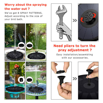 🎁Best Gift 🎁 - Solar outdoor fountain-The perfect garden decoration