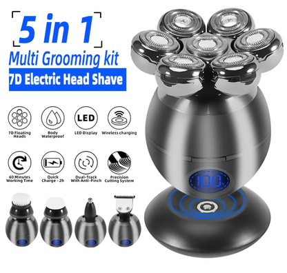 5-in-1 Electric Head Shaver and Grooming Kit