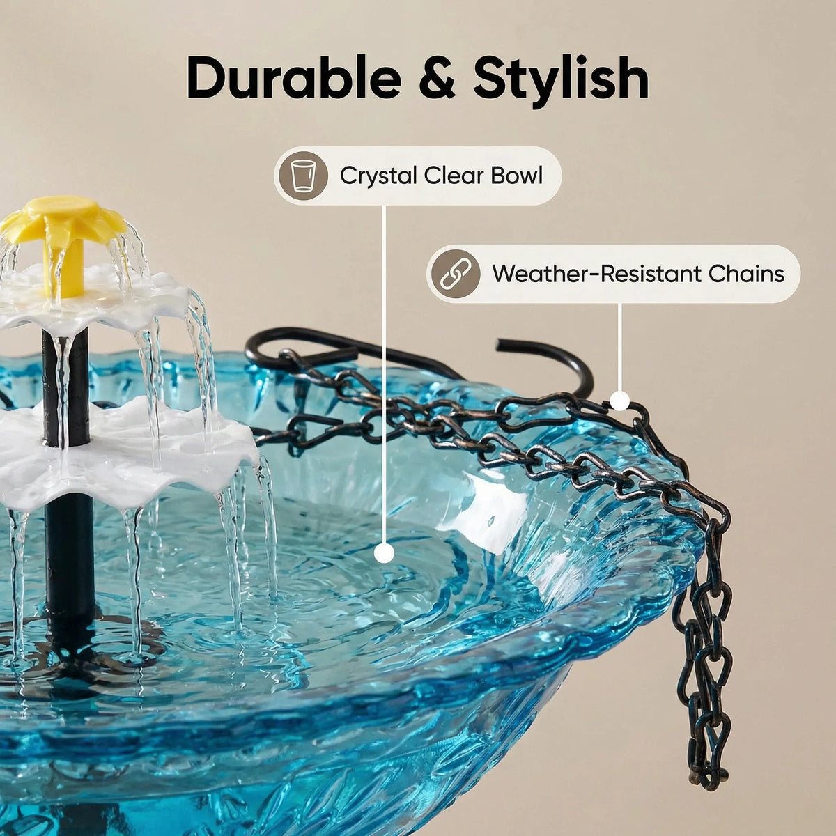 💥Hot Selling Item🕊️🕊️Solar-Powered Waterfall-Style Hanging Bird Bath Fountain