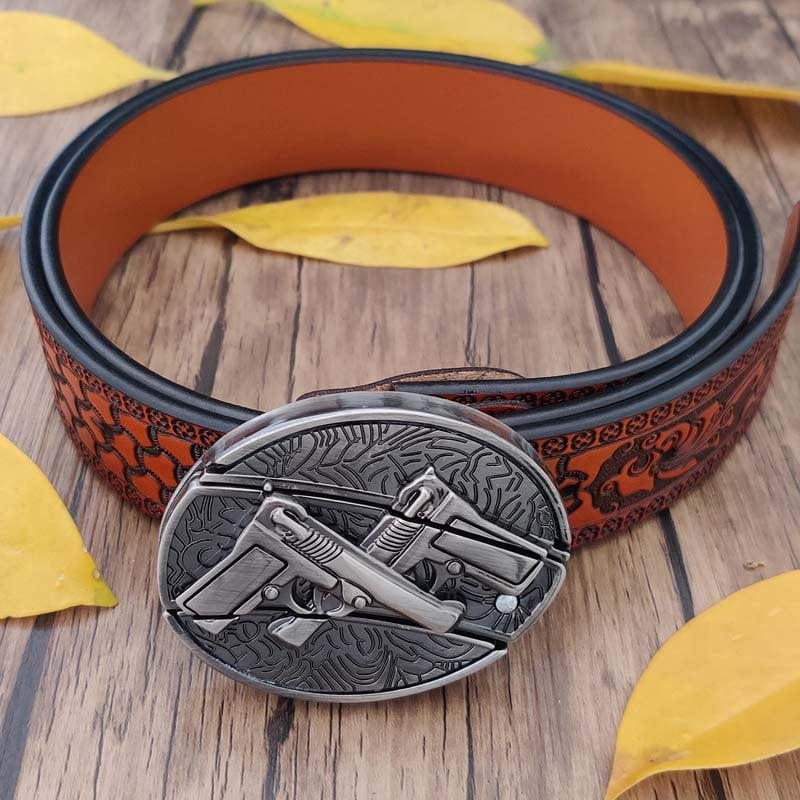 🔥LAST DAY 50% OFF🔥Fashion Punk Hidden Folding Knife Leather Belt